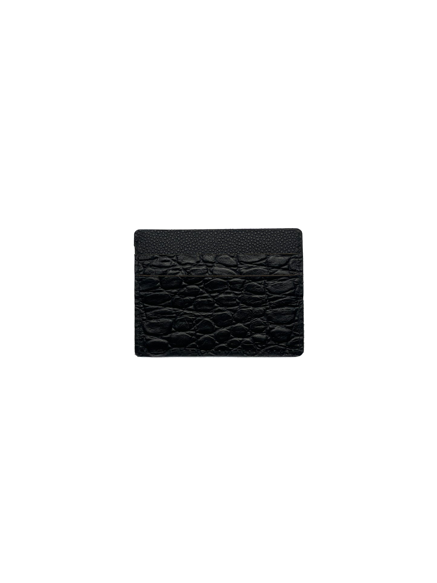 crocodile embossed leather cardholder