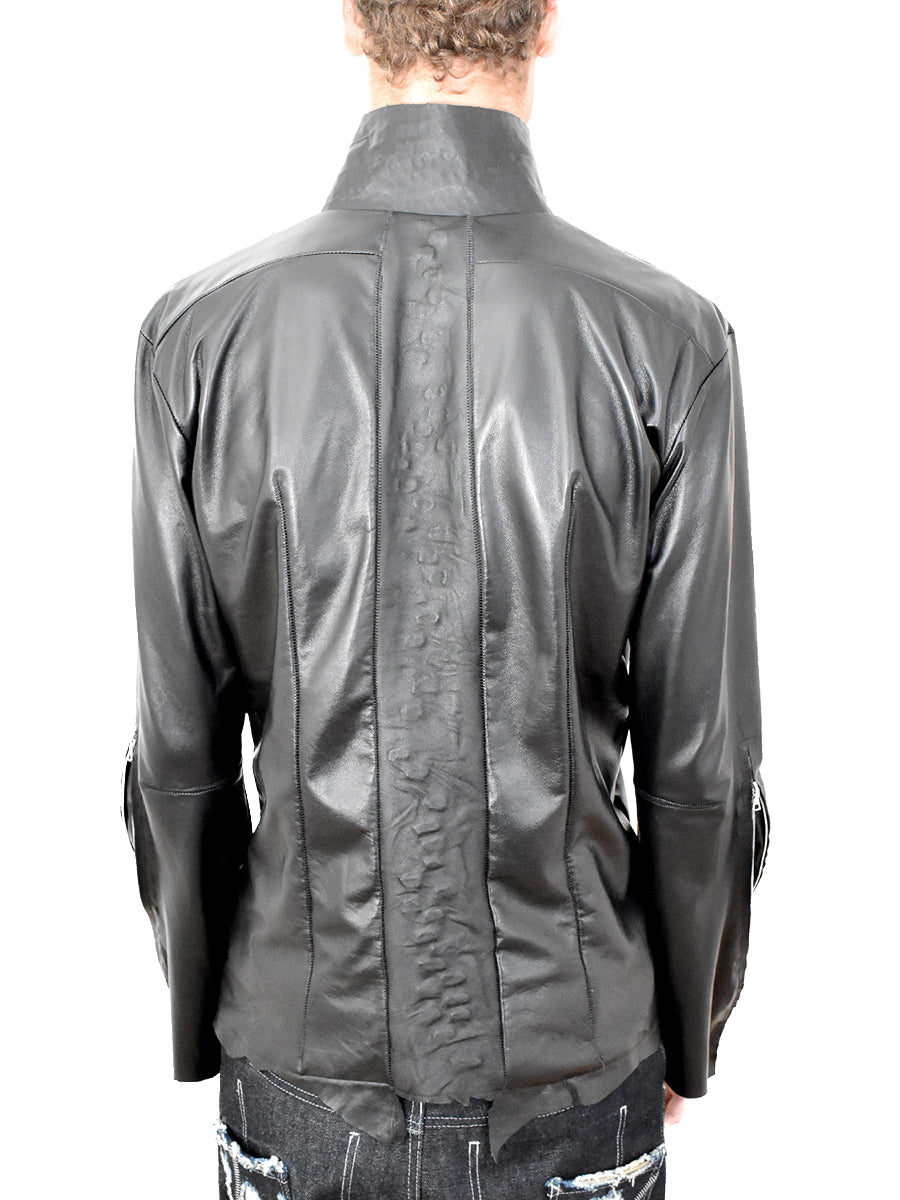 nappa leather-latex jacket
