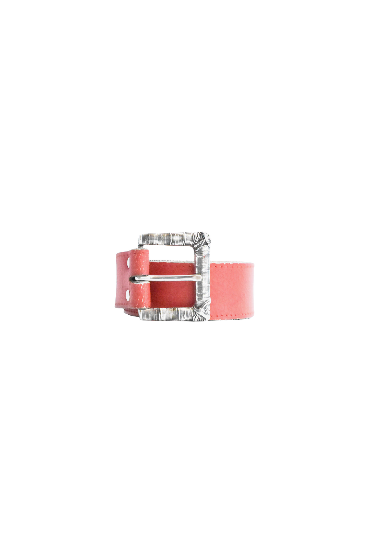 red cracked leather belt