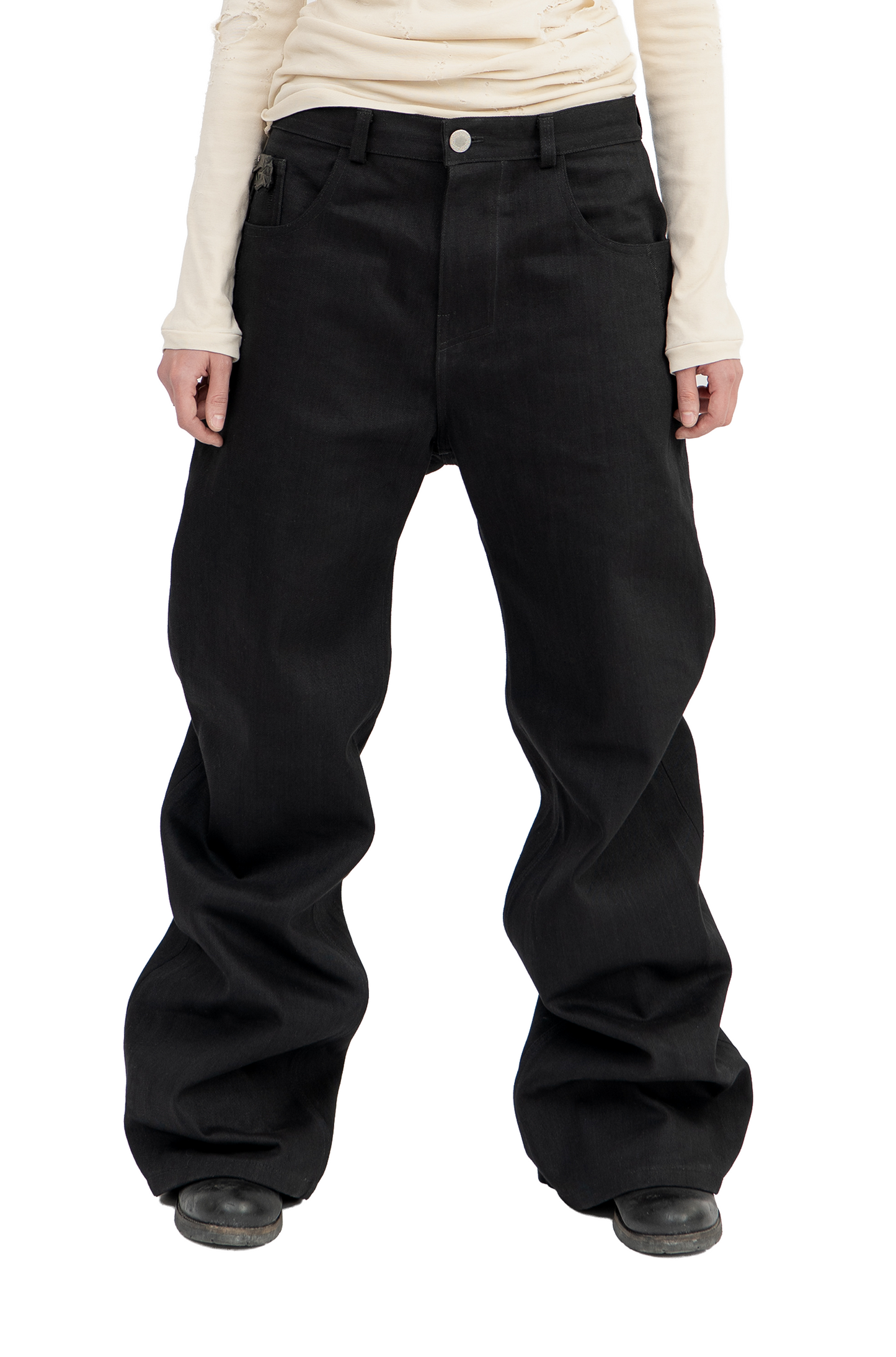 baggy selvedge denim black