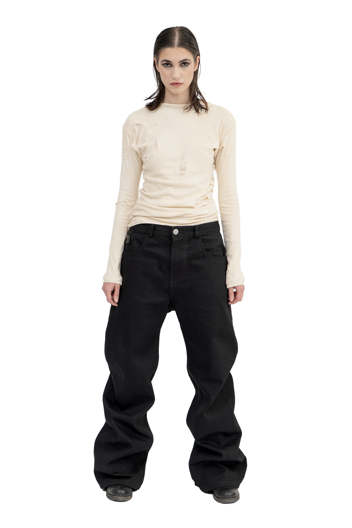 baggy selvedge denim black