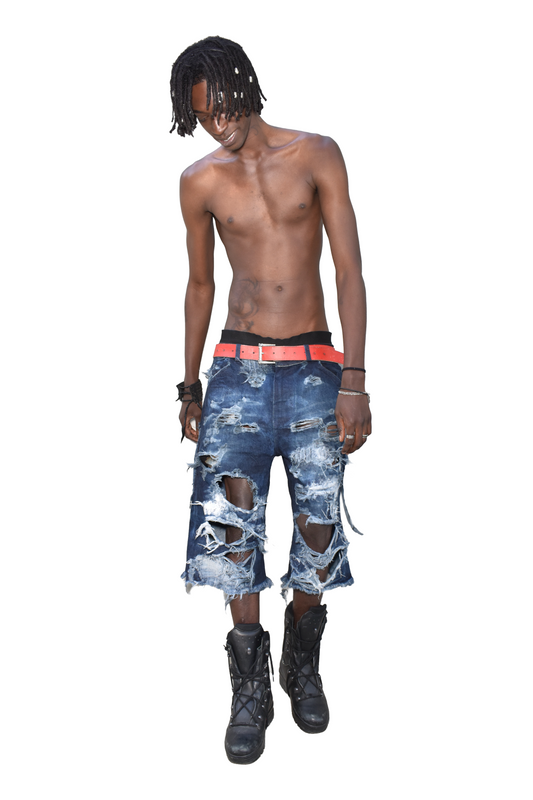ripped faded selvedge shorts