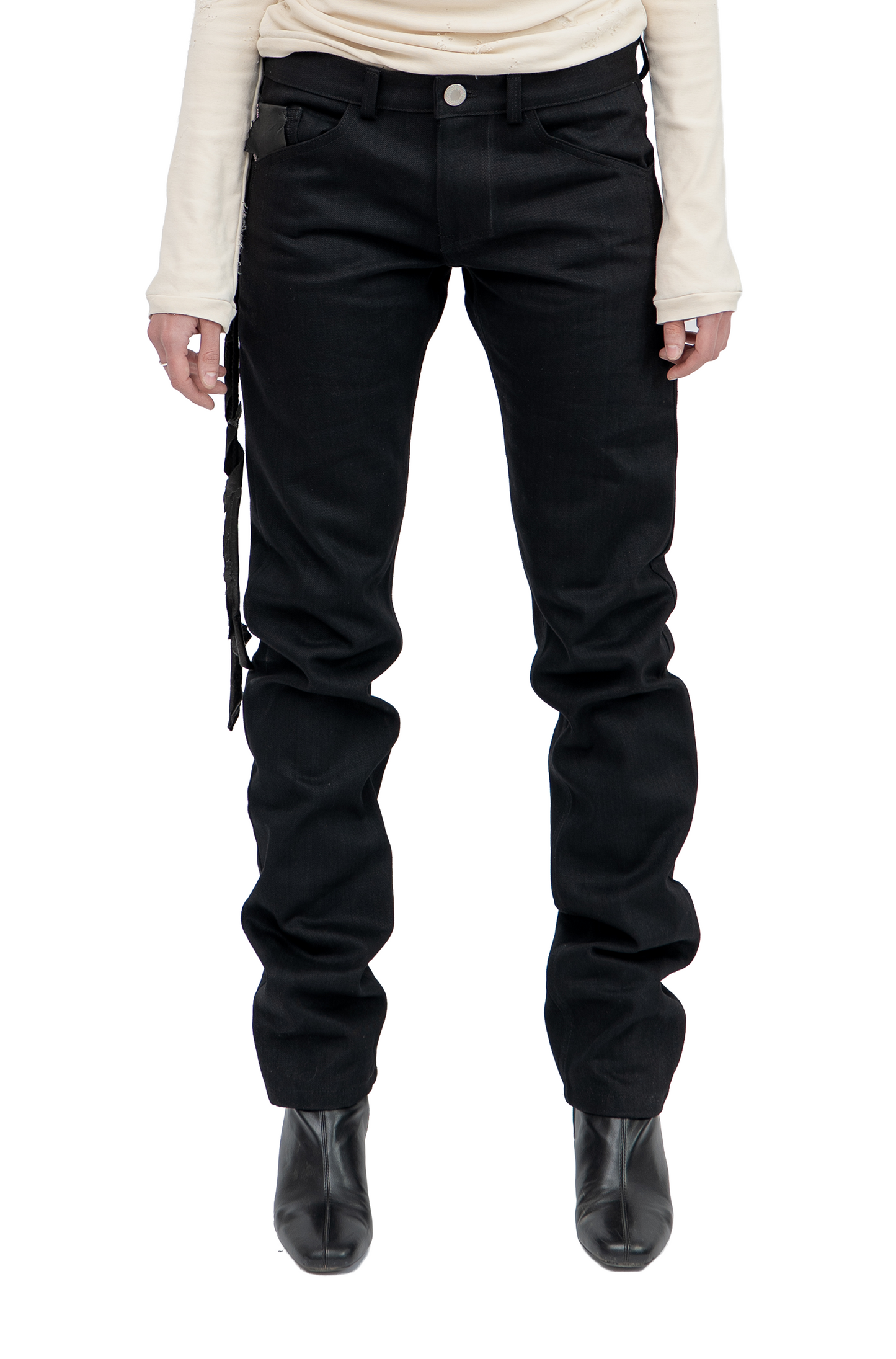 slim selvedge denim high crotch