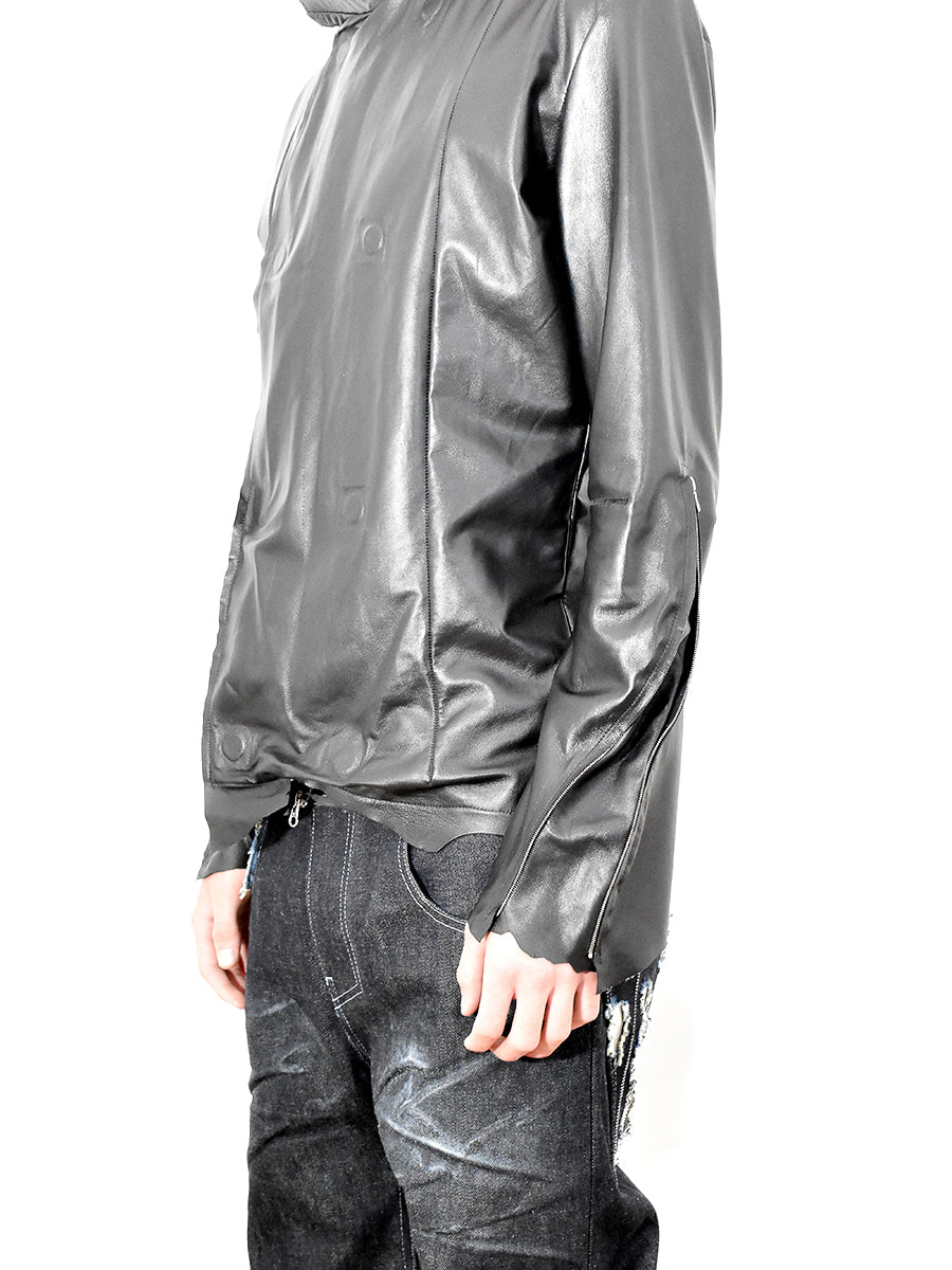 nappa leather-latex jacket