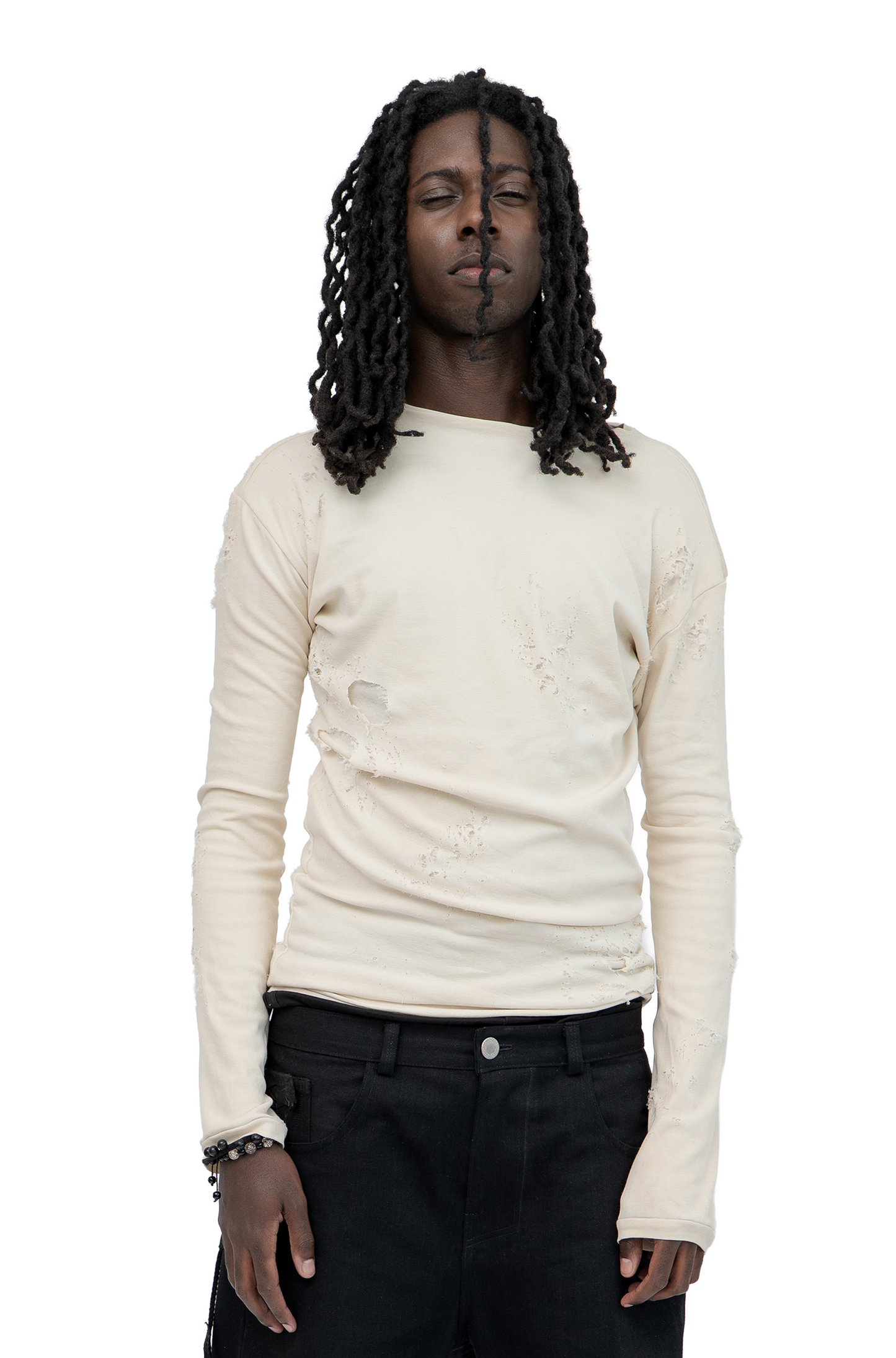 ripped coffee washed longsleeve