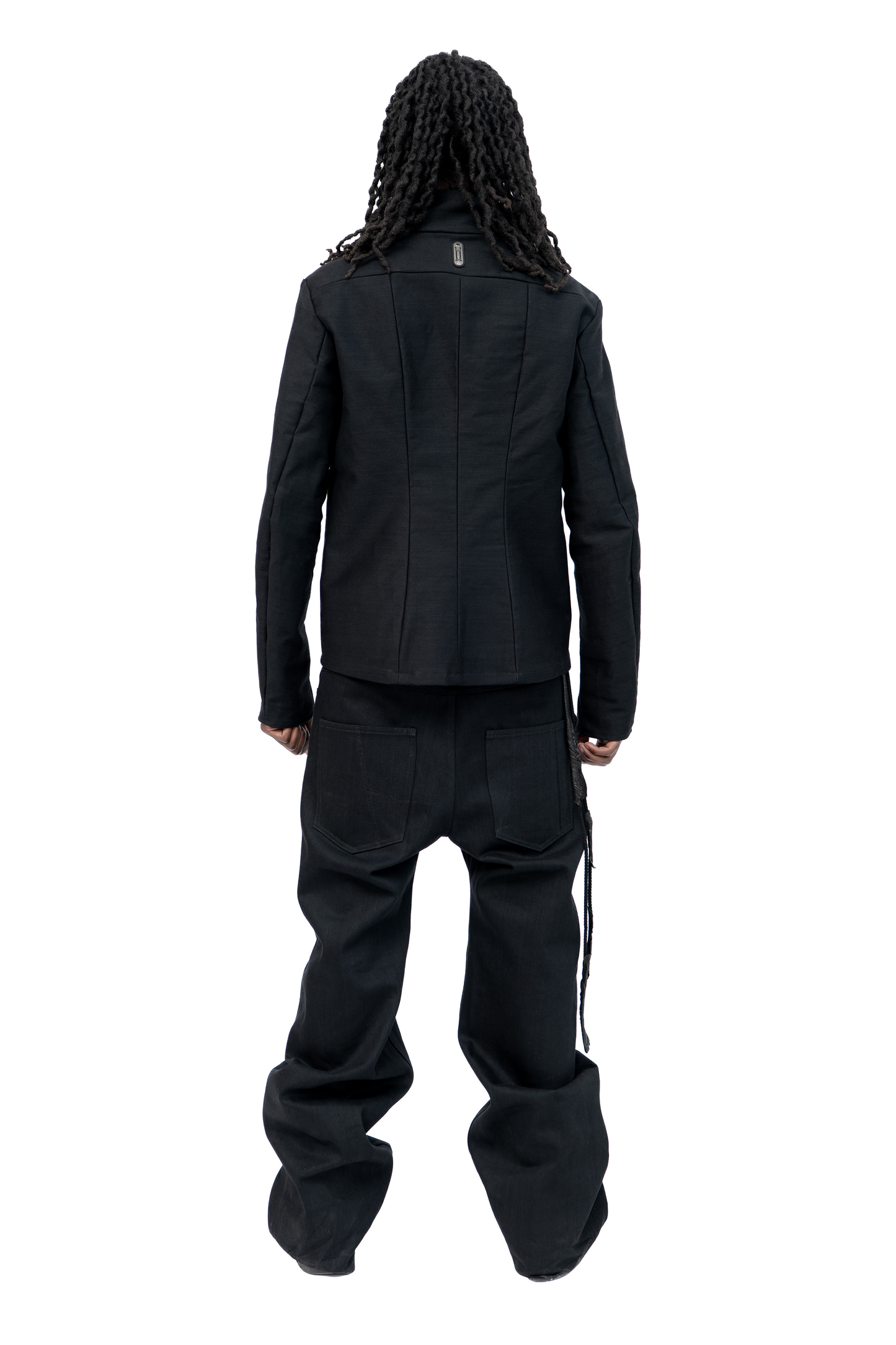 sideszip denim jacket black