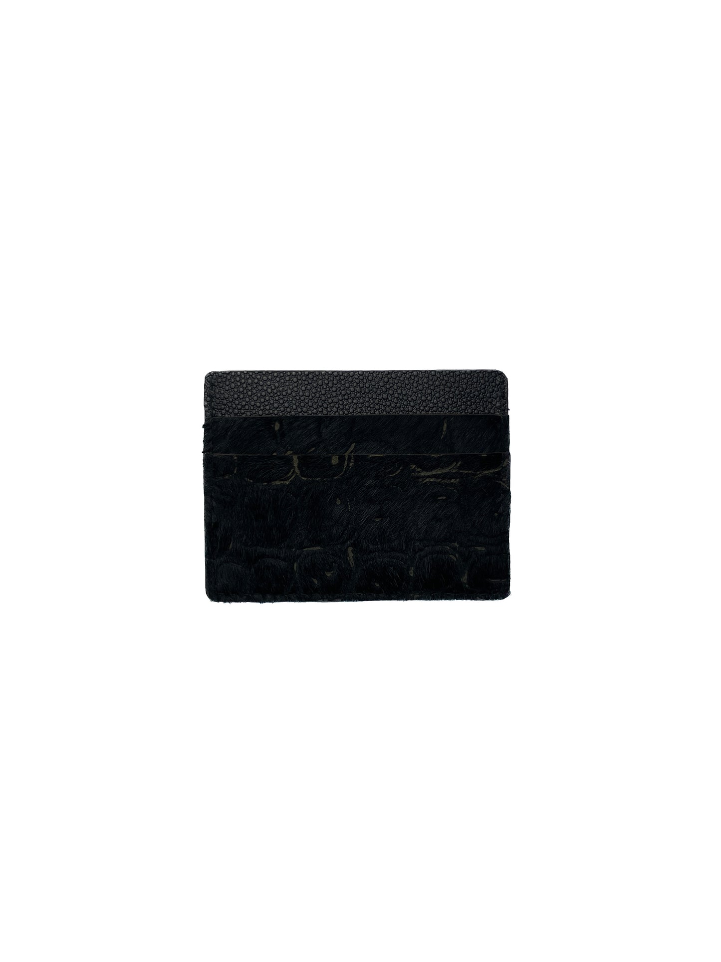 fur leather cardholder