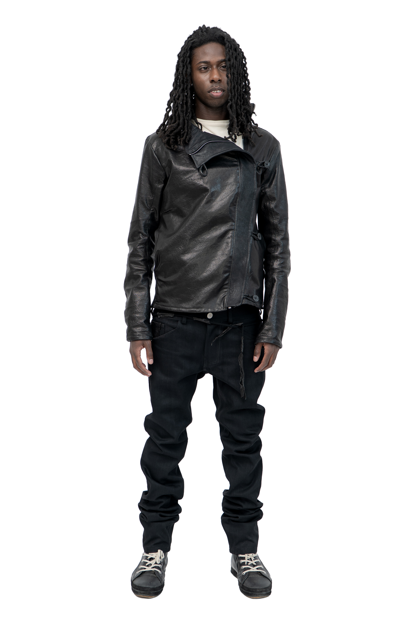 asymetrical leather jacket