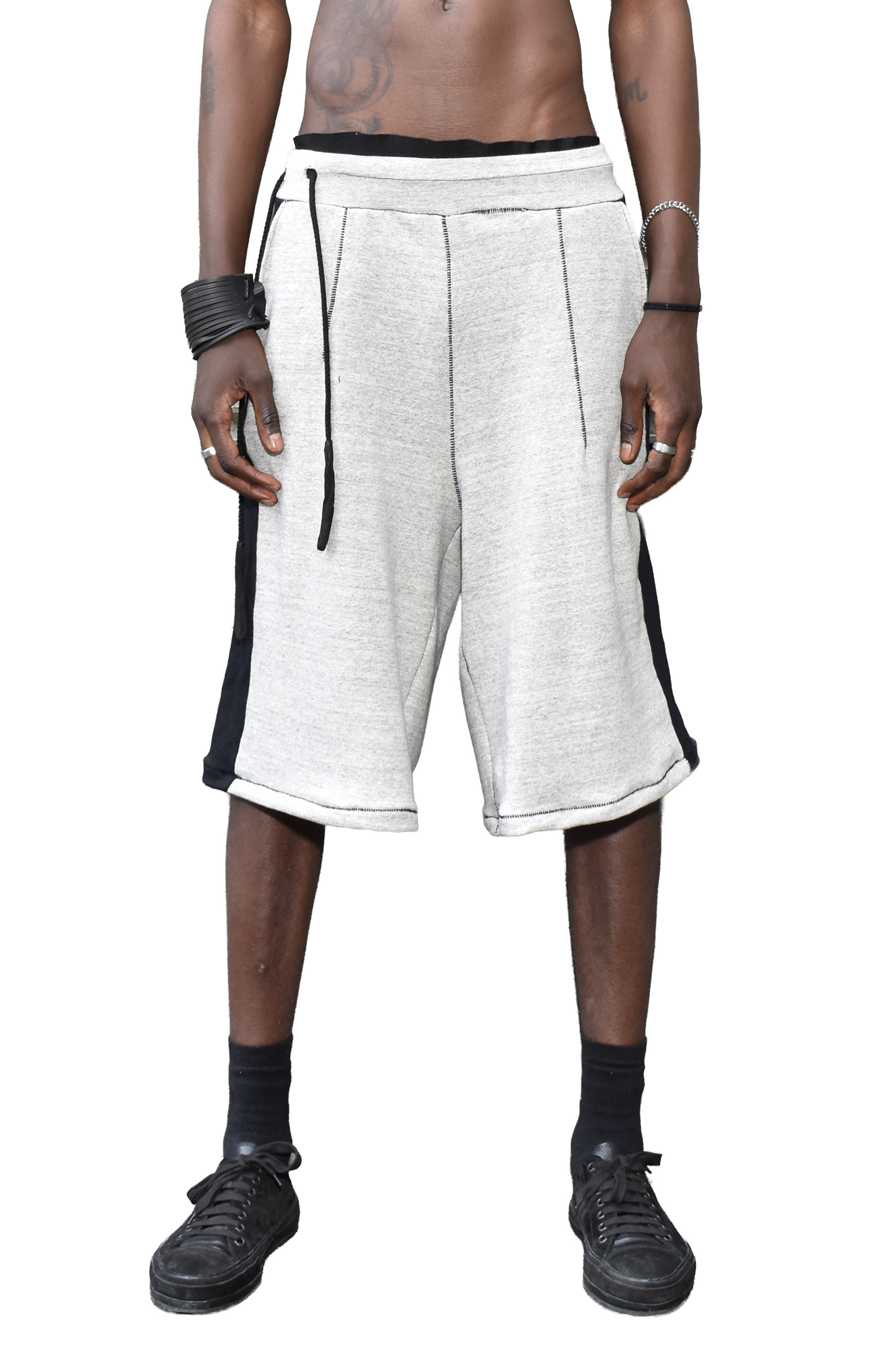 grey low crotch jogger