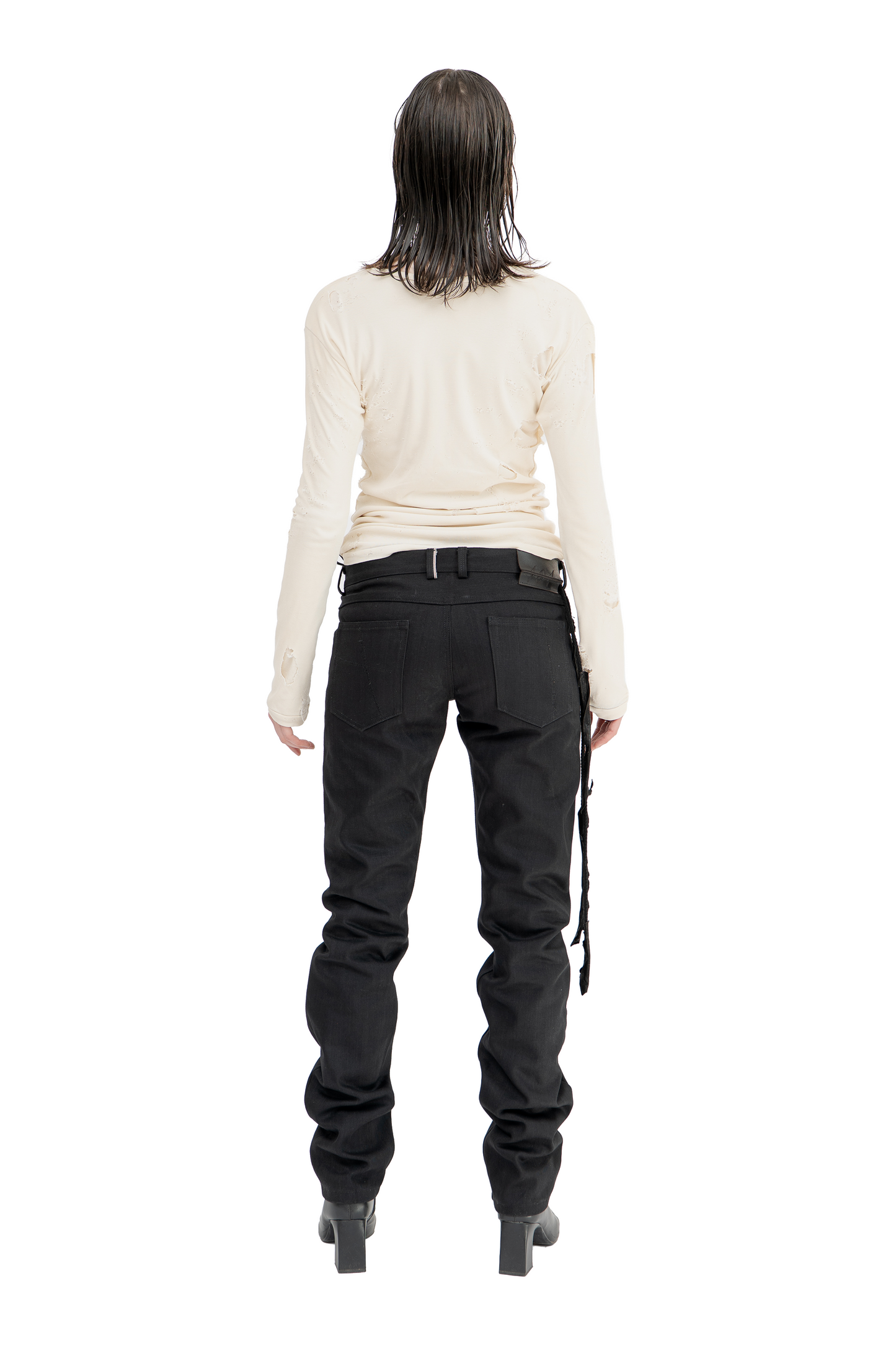 slim selvedge denim high crotch