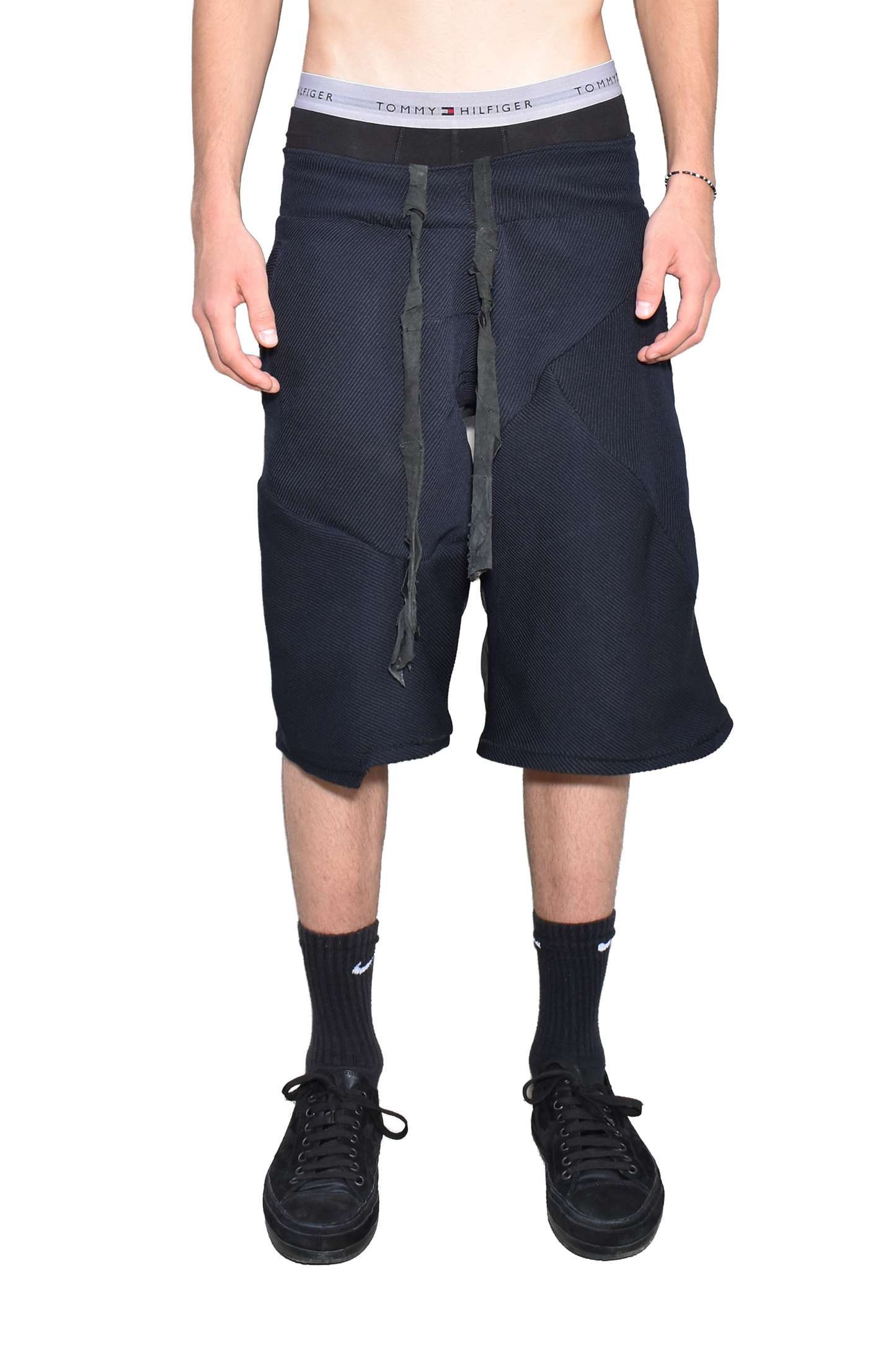 asymmetrical scar-stitch jogger