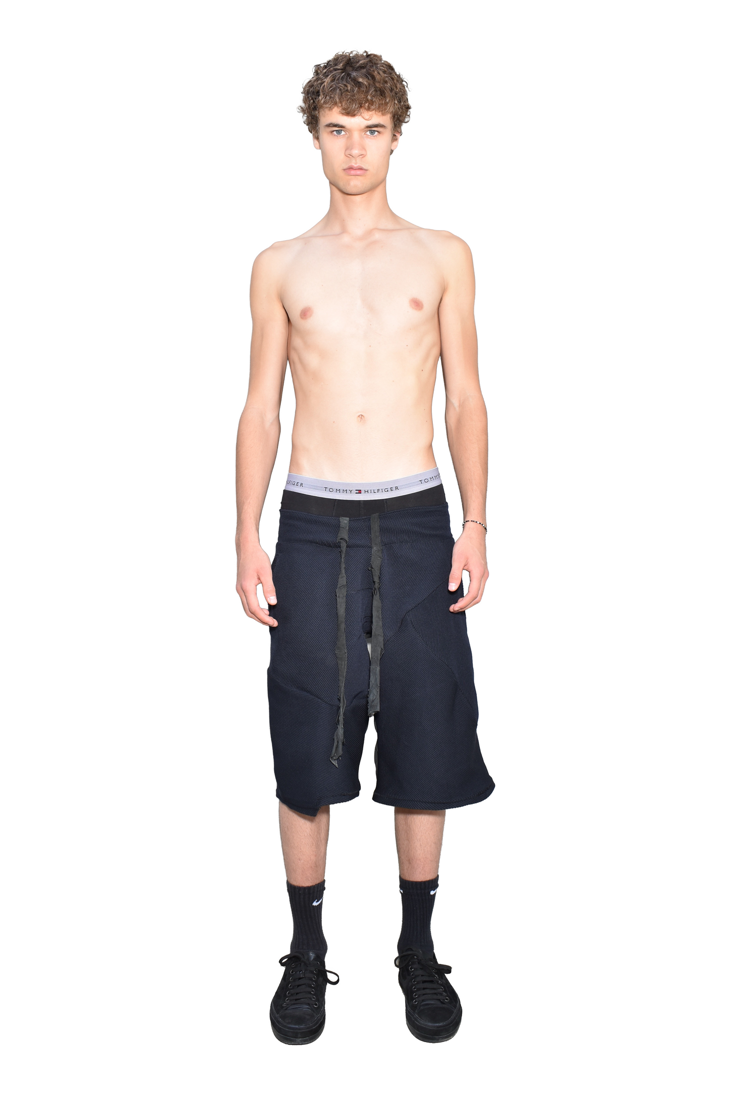 asymmetrical scar-stitch jogger