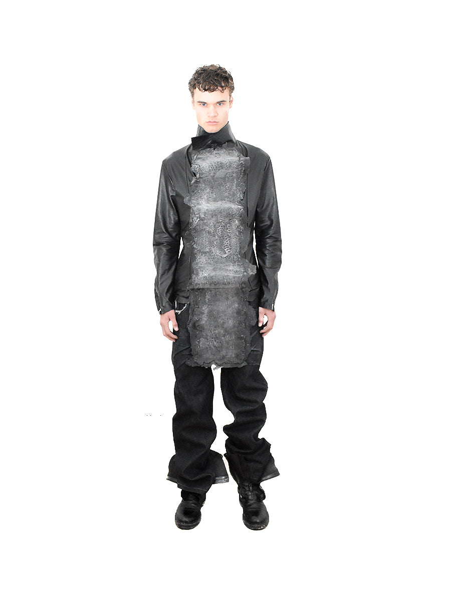 nappa leather-latex jacket