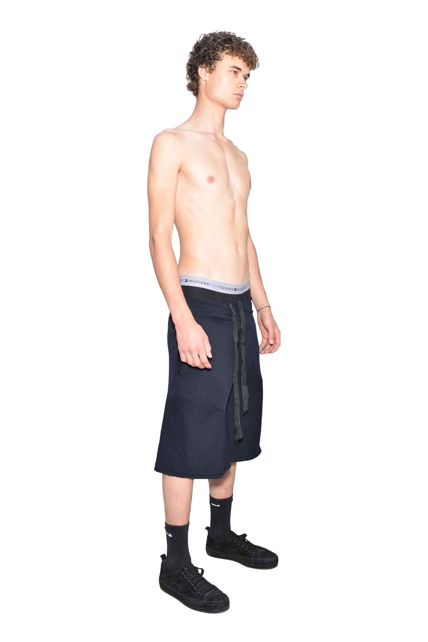 asymmetrical scar-stitch jogger