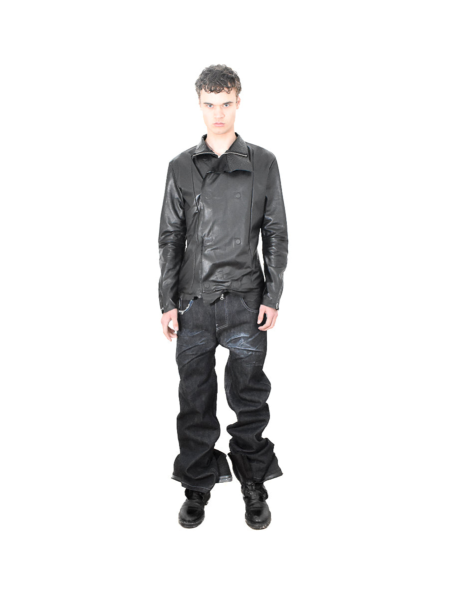 nappa leather-latex jacket