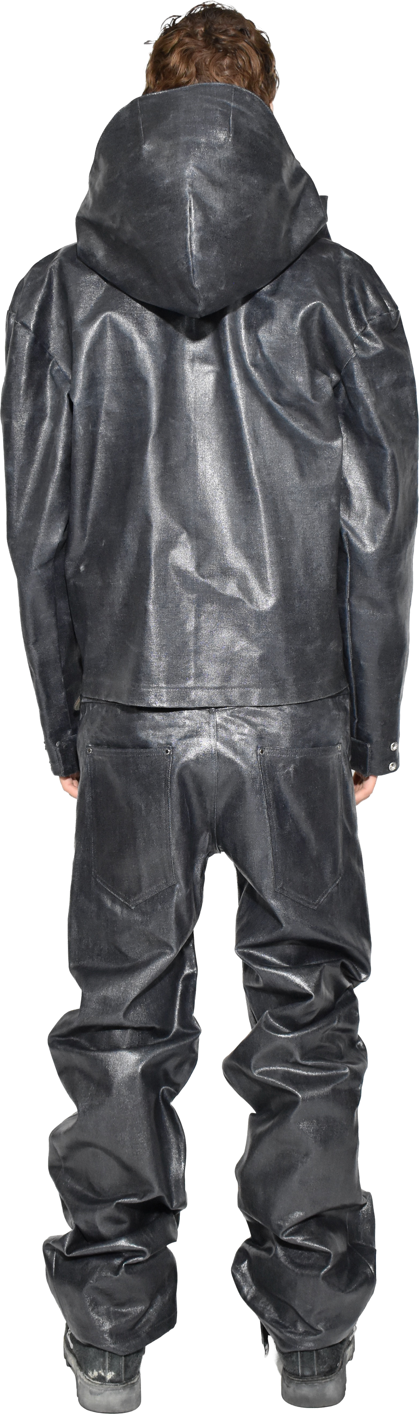 Coated selvedge denim jacket