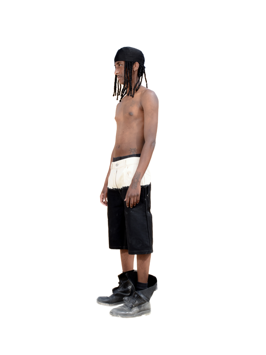 splited waxed jorts