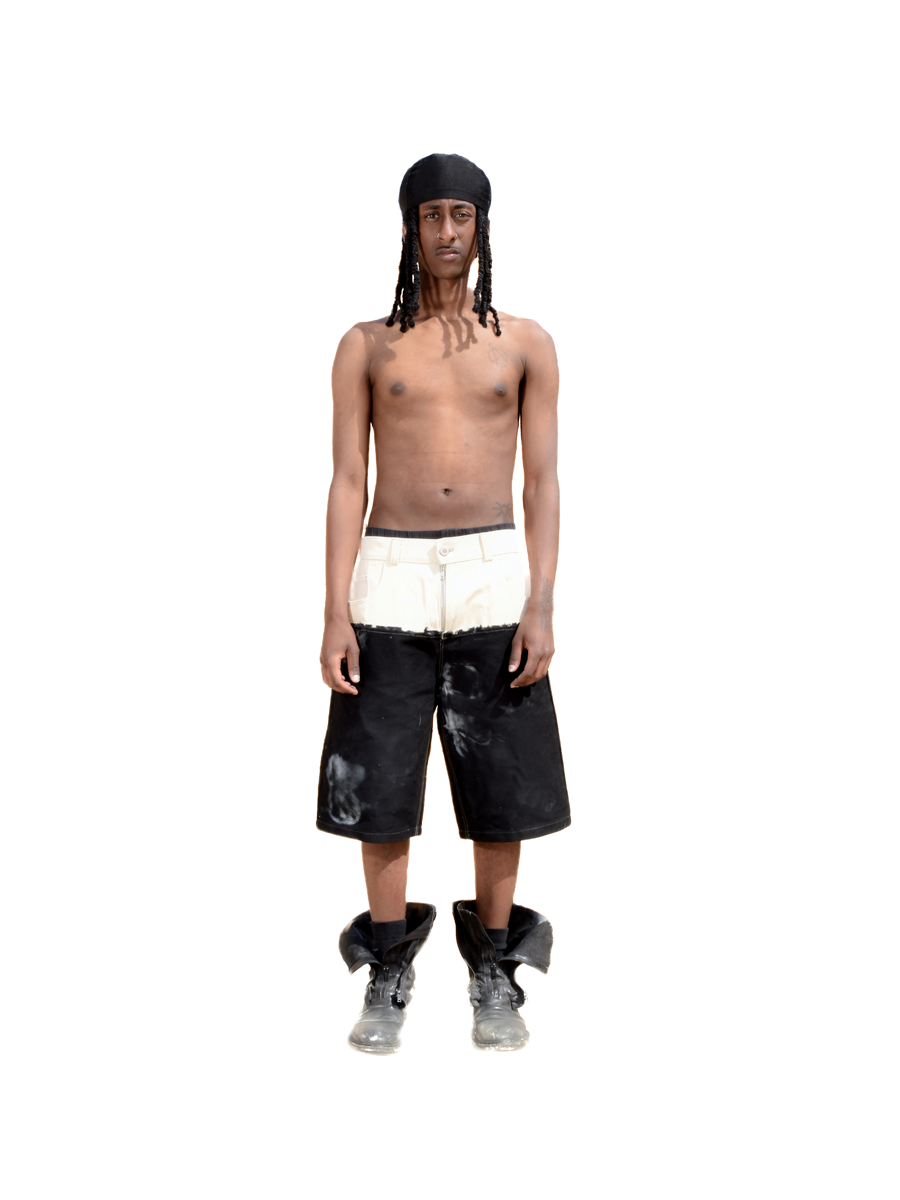 splited waxed jorts