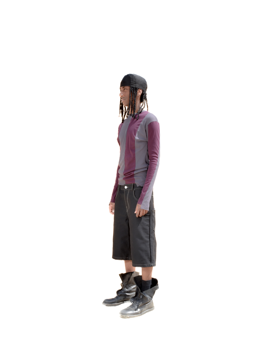 lasered jorts black