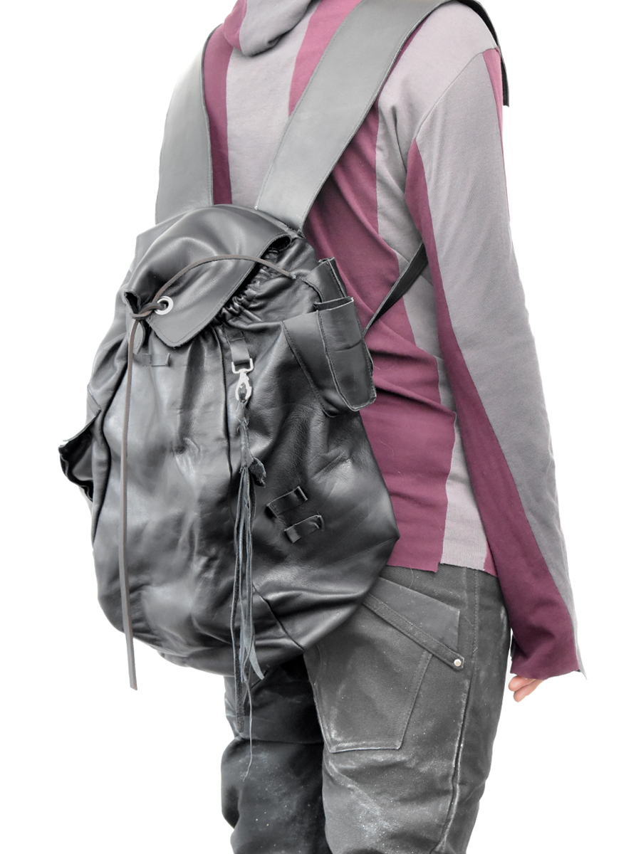 nappa leather embossed backpack